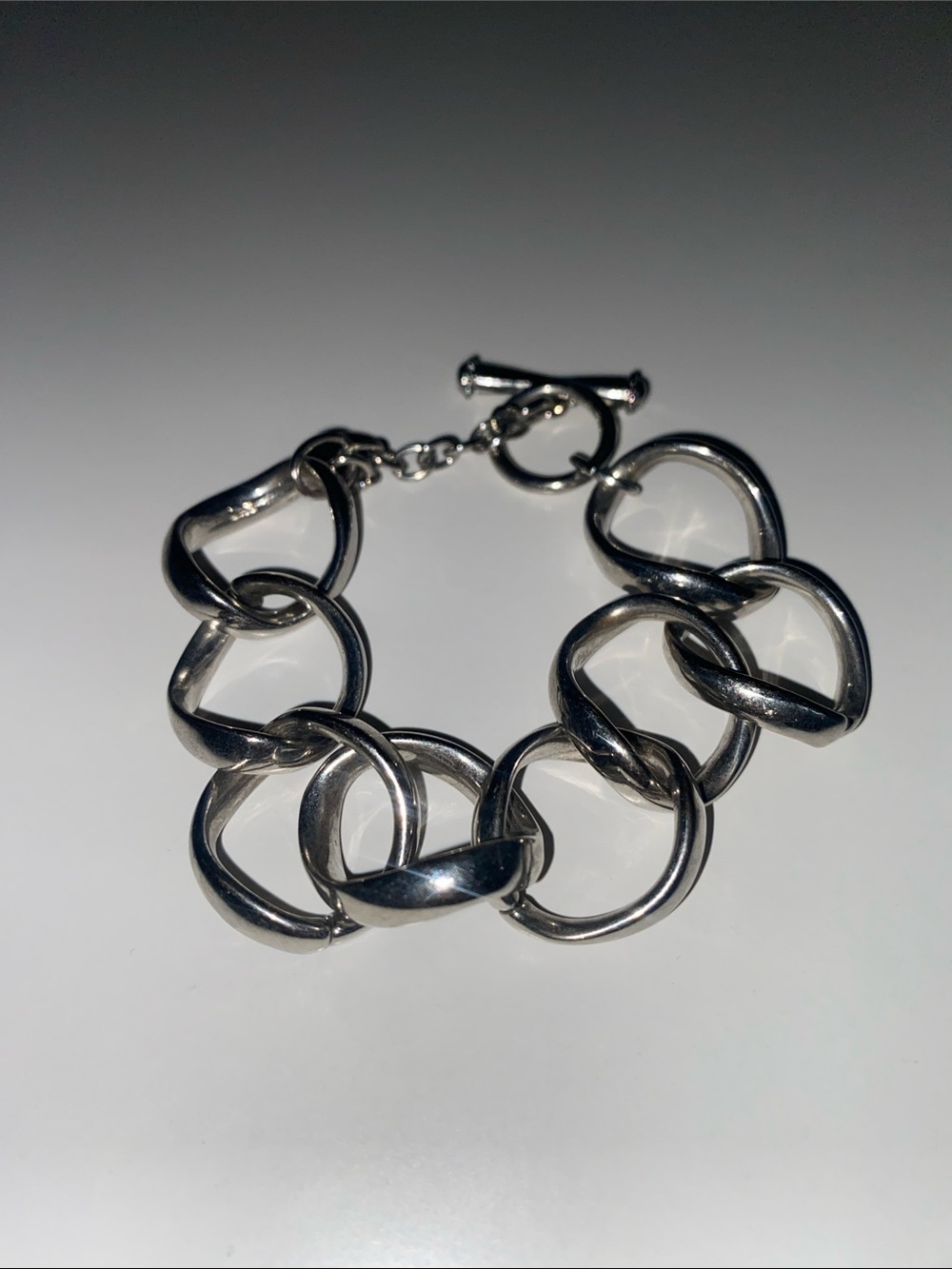 Silver Tone Link Statement Bracelet